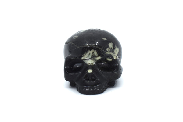 Black Tourmaline Half Skull