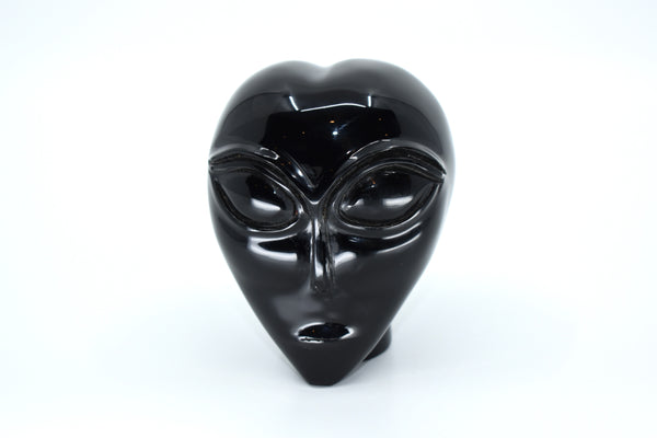 Black Obsidian Alien Skull