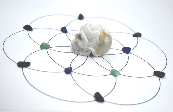 Come As You Are Crystal Grid - Howlite Skull